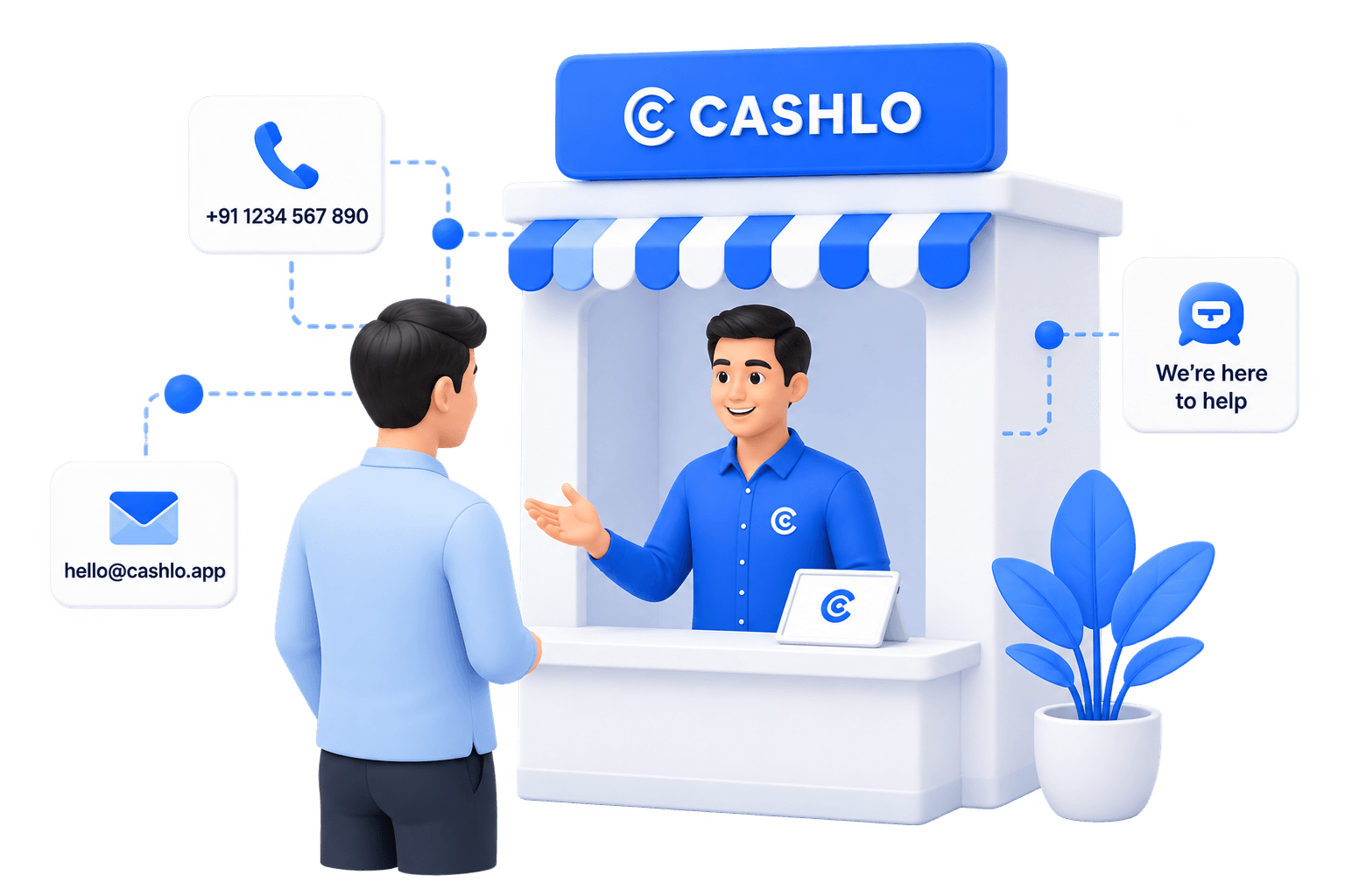 Cashlo support team ready to help you grow your shop